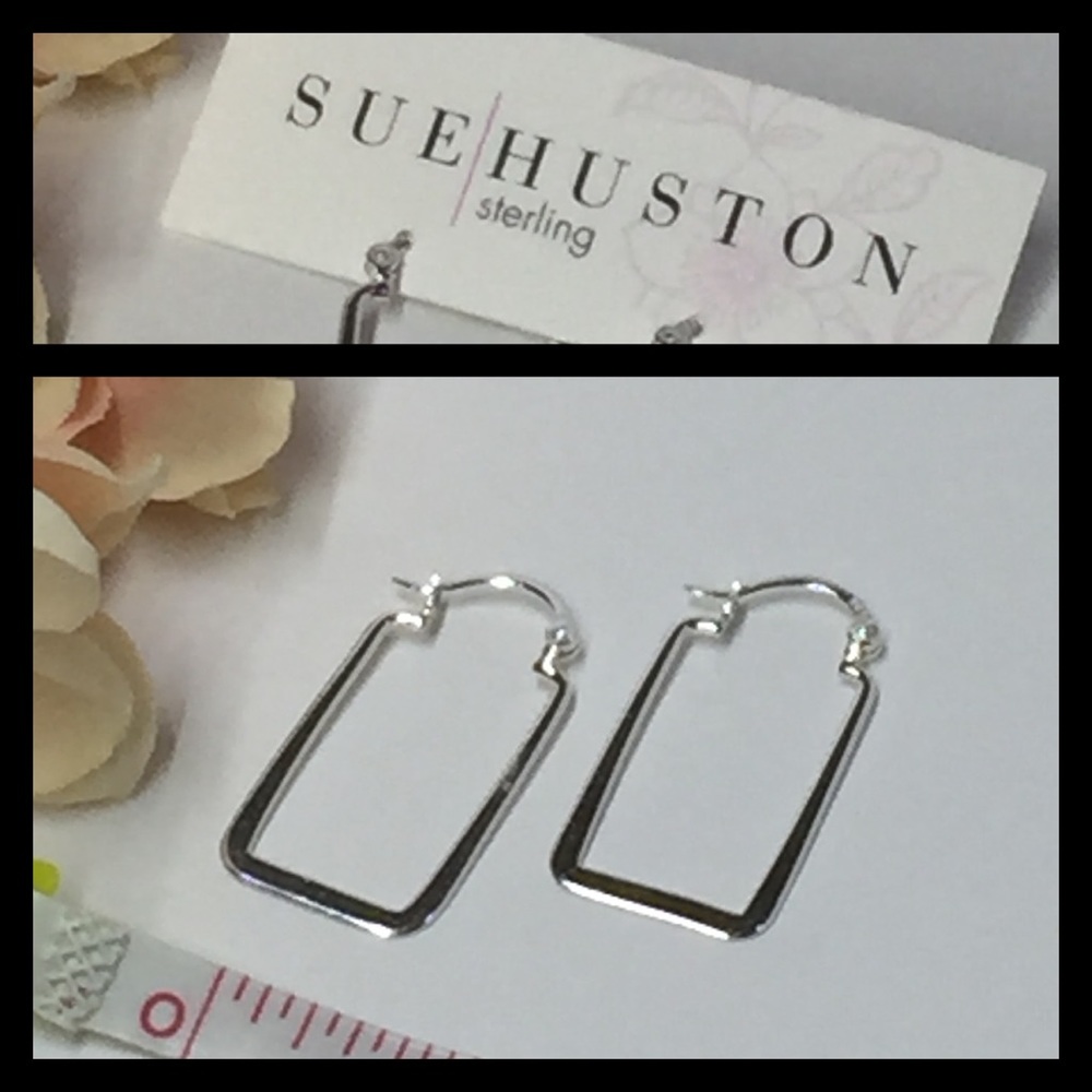 🆕❤️Sterling Silver Rectangle Hoop Earrings